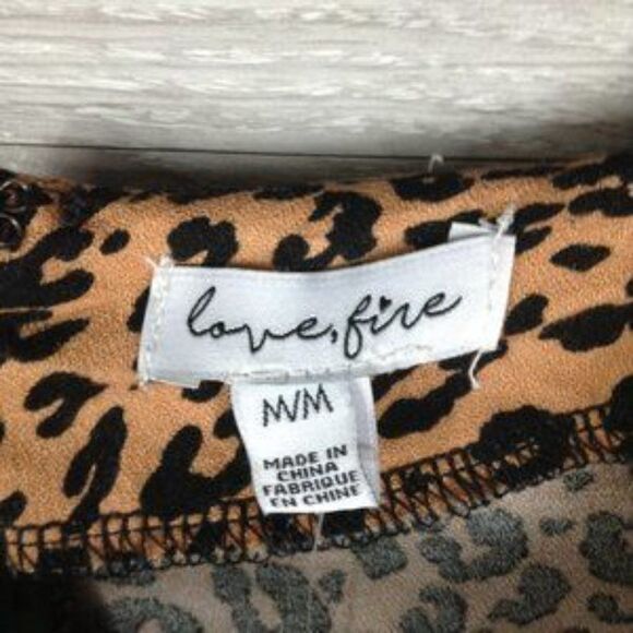LOVE, FIRE Leopard Print Long Sleeve Minidress size M - Picture 5 of 6